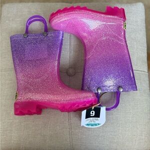 Western Chief Glittery Purple and Pink Rain Boots